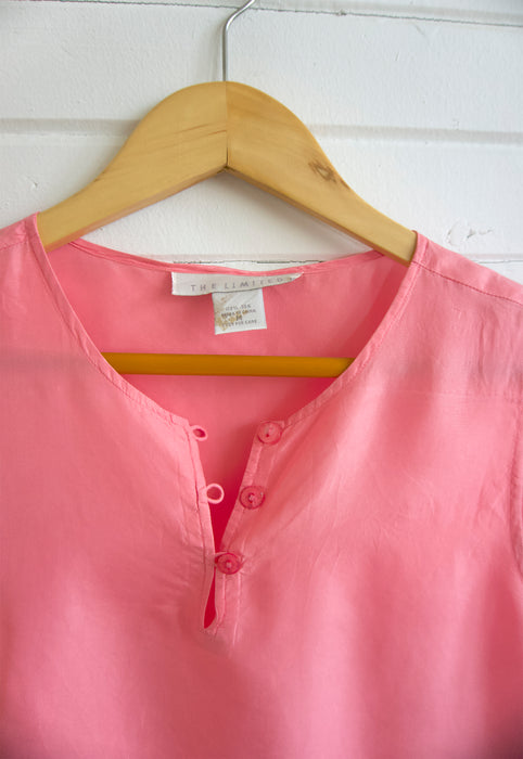 Vintage Geranium Pink Silk Tank