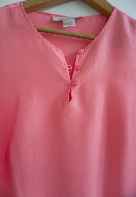 Vintage Geranium Pink Silk Tank
