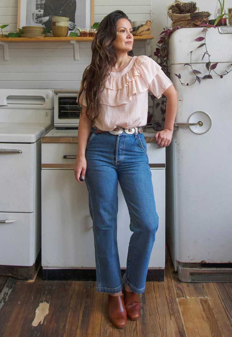Vintage Light Peach Petal Top