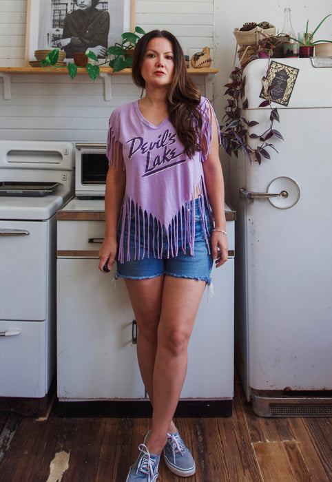 1980s Devils Lake Vacation Fringe Tee Christie Araujo