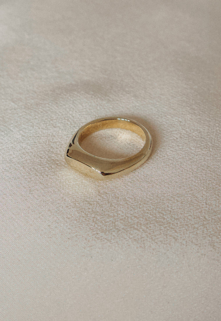 Slim Signet Ring - Solid Brass