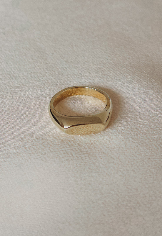 Solid Brass Idylwild Slim Signet Ring Christie Araujo