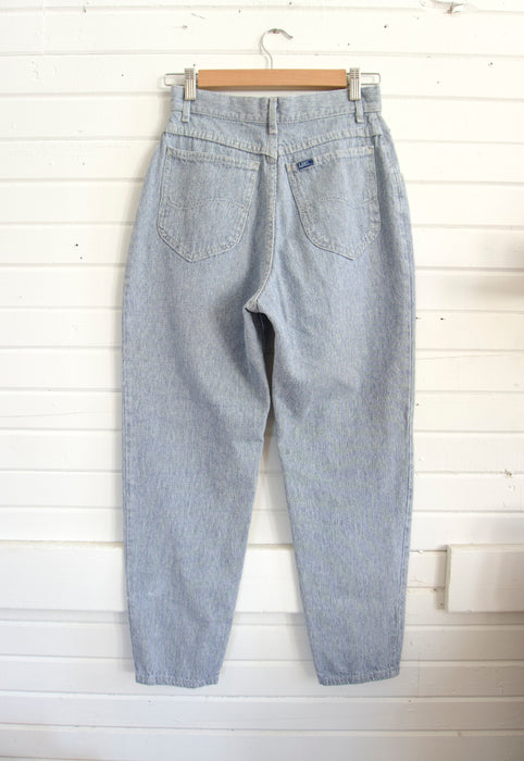 Vintage 90s Pleated and Tapered Gingham Micro Check 100 Cotton Denim Jeans