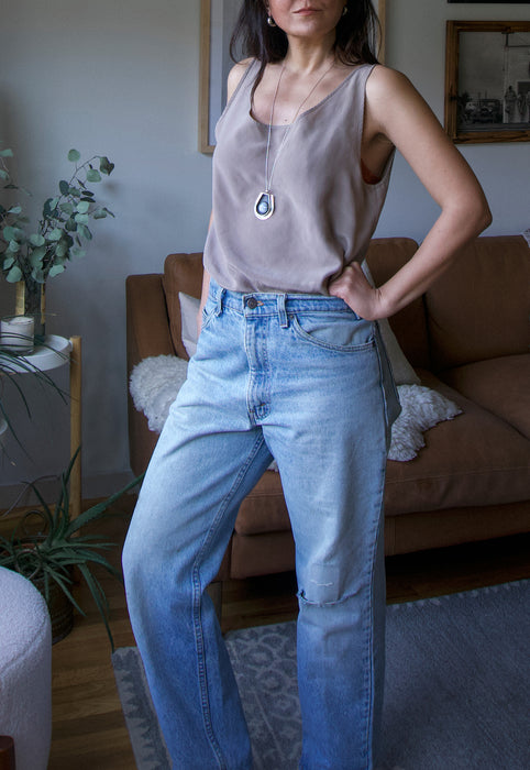 Blue Lace Agate Mid Century Modern Necklace Christie Araujo