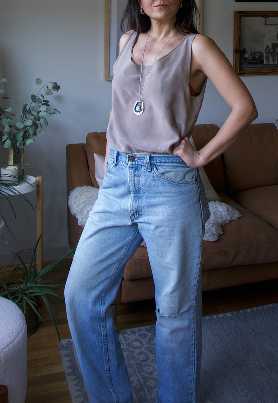 Blue Lace Agate Mid Century Modern Necklace Christie Araujo