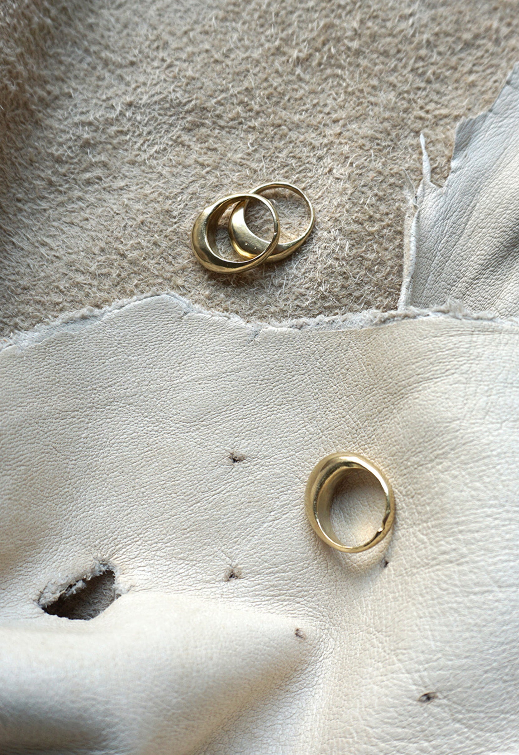 Organic Free Form Minimalist Solid Brass Stackable Ring Cashmere Cactus Hand Made Desert Jewelry