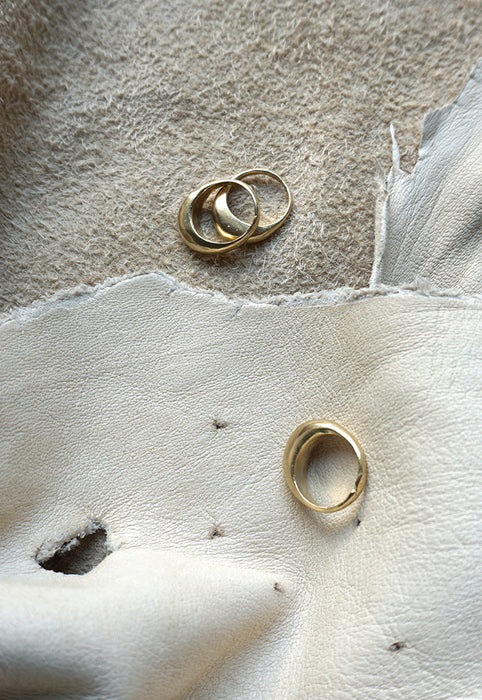 Organic Free Form Minimalist Solid Brass Stackable Ring Cashmere Cactus Hand Made Desert Jewelry