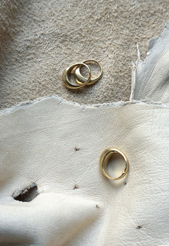 Organic Free Form Minimalist Solid Brass Stackable Ring Cashmere Cactus Hand Made Desert Jewelry