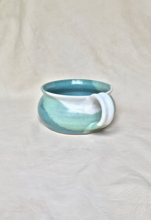 Hand Thrown Stoneware Bowl with Handle