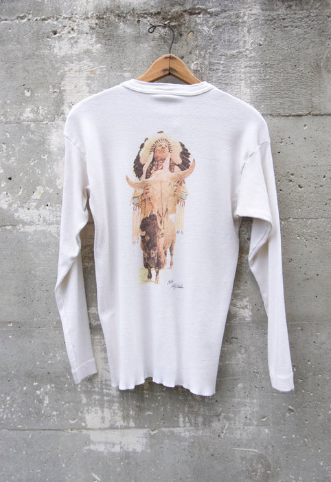 Idylwild Vintage Legends Healthknit Henley Biker Long Sleeve Tee Buffalo