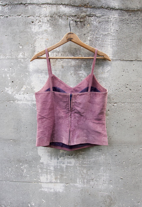 Idylwild Vintage Suede Cami 90's Leather Suede Top Plum