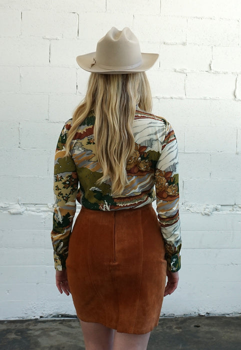 Idylwild Vintage Suede Miniskirt