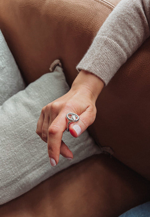 Idylwild Jewelry Coiled Snake Cosmic Mother Ring Sterling Silver Christie Araujo