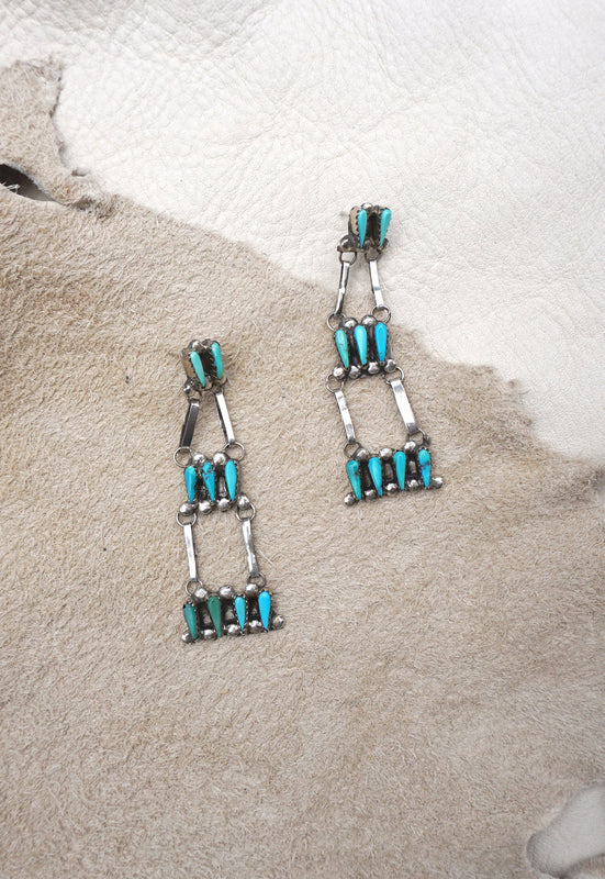 Zuni Native American Earrings Idylwild Vintage Ladder Chandelier Earrings