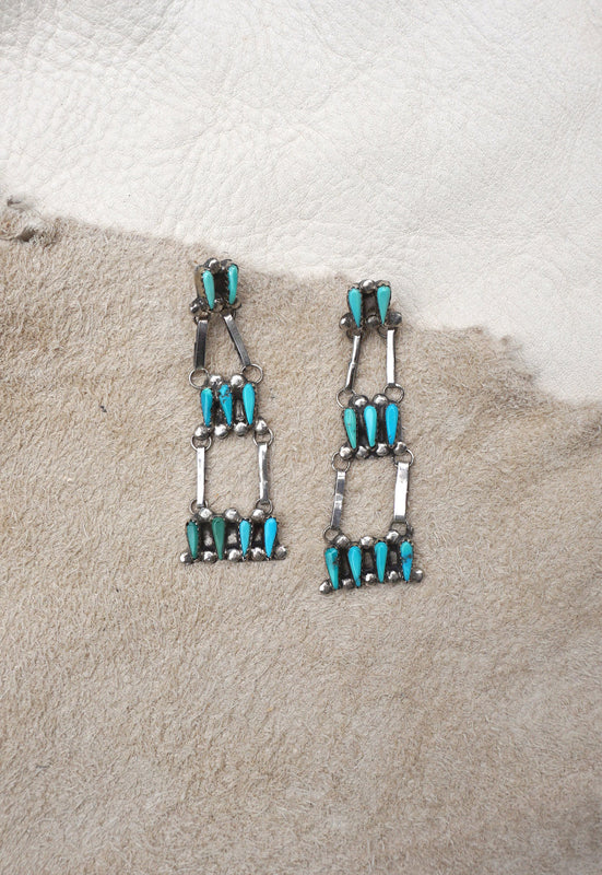 Zuni Native American Earrings Idylwild Vintage Ladder Chandelier Earrings