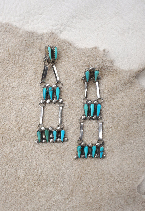 Zuni Native American Earrings Idylwild Vintage Ladder Chandelier Earrings