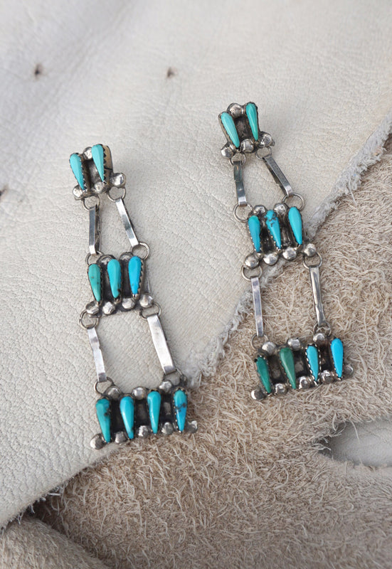 Zuni Native American Earrings Idylwild Vintage Ladder Chandelier Earrings