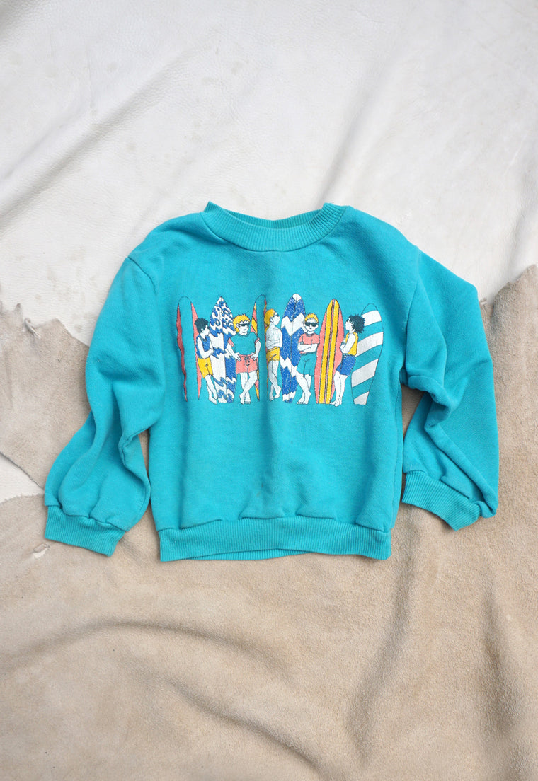Vintage 80's California Surf Culture Kid's Sweatshirt 5 y.o.