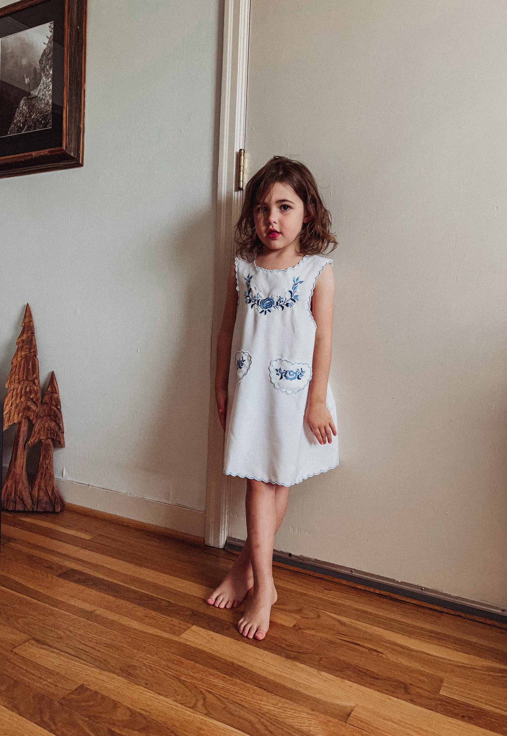 Hungarian Children's Girls Cotton Vintage Dress Size 5