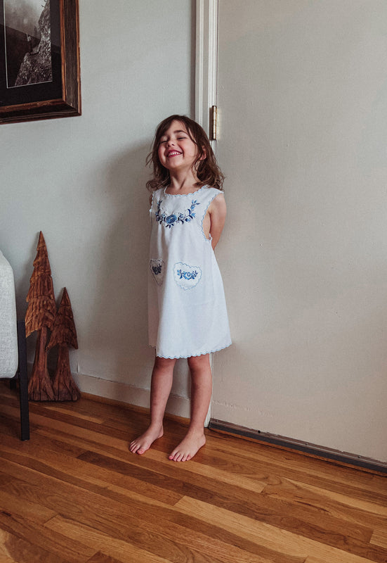 Hungarian Children's Girls Cotton Vintage Dress Size 5