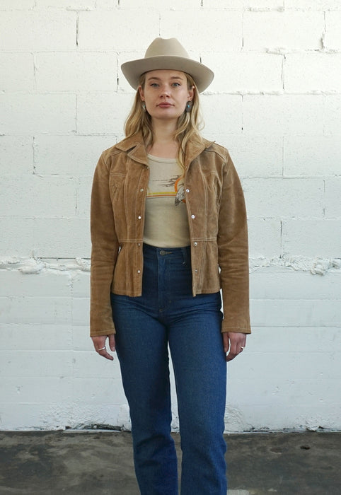 Idylwild Vintage Perfect Suede Caramel Jacket