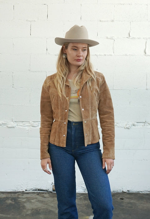 Idylwild Vintage Perfect Suede Caramel Jacket