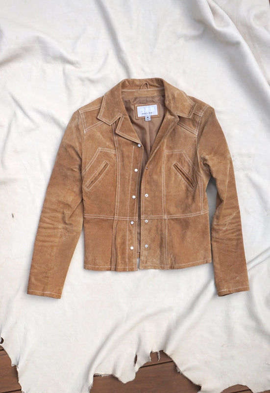 Idylwild Vintage Perfect Suede Caramel Jacket