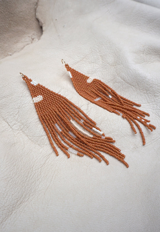Studio Oma Cedar Hand Beaded Earrings