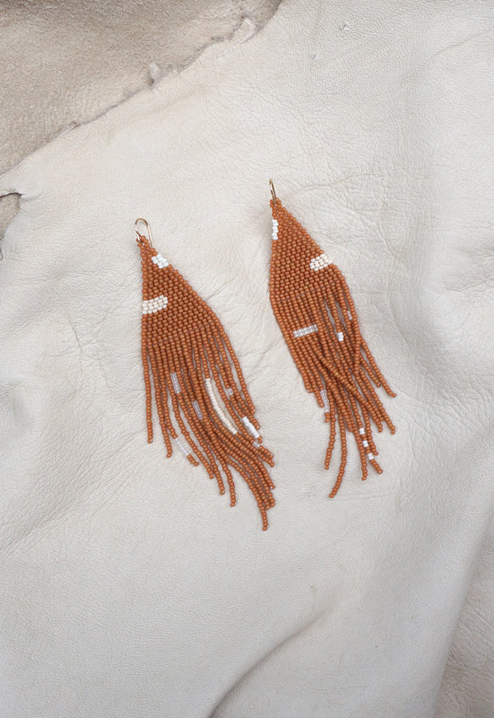 Studio Oma Cedar Hand Beaded Earrings