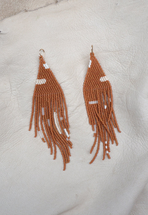 Studio Oma Cedar Hand Beaded Earrings