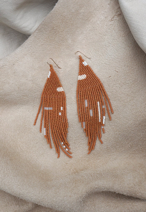 Studio Oma Cedar Hand Beaded Earrings