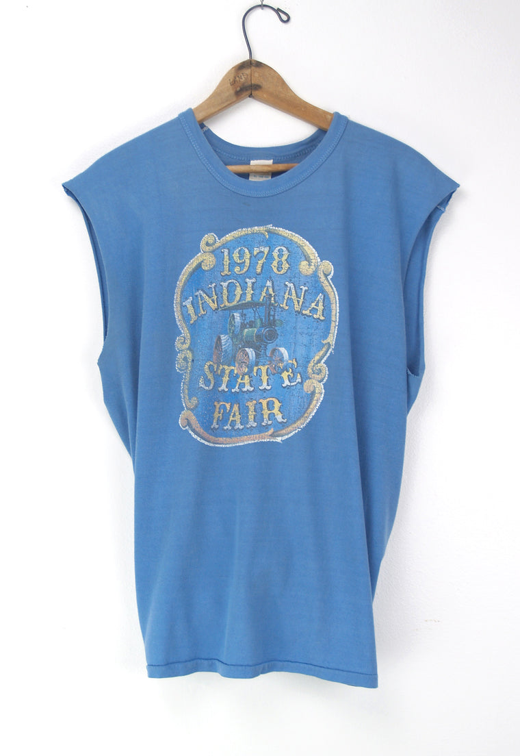1978 Indiana State Fair Cornflower Blue Muscle Tee