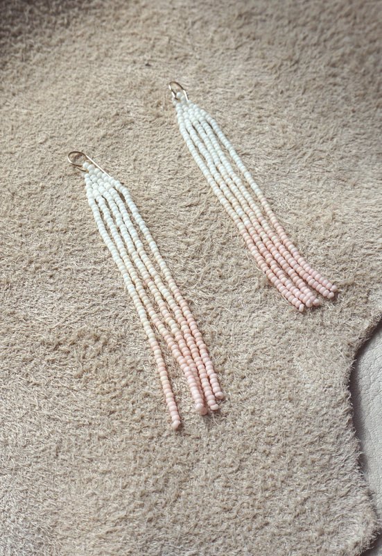 Studio Oma Magnolia Ombre Pink Beaded Earrings