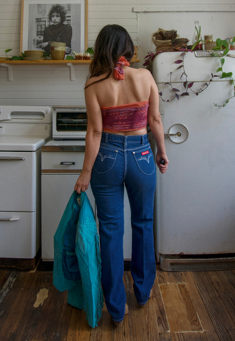 Vintage High Waist Dark Denim Braxton Jeans