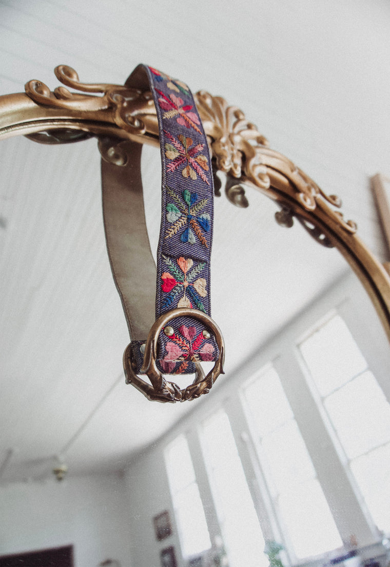 Vintage Bechelli San Francisco Embroidered Denim Belt