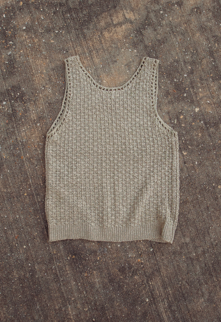 Vintage 90s Silk Blend Sweater Tank Sand