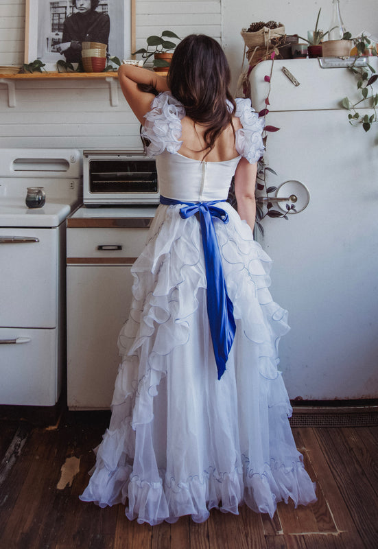 Rare Vintage Wedding Dress Boho Ruffle Christie Araujo