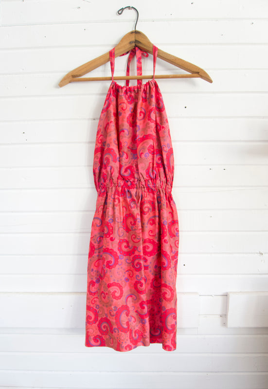 California 1960s Vintage Psychedelic Silk Paisley Mini Dress