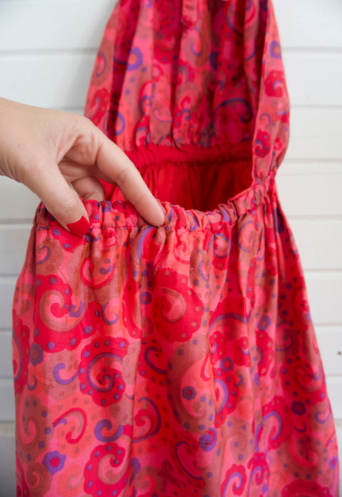 California 1960s Vintage Psychedelic Silk Paisley Mini Dress