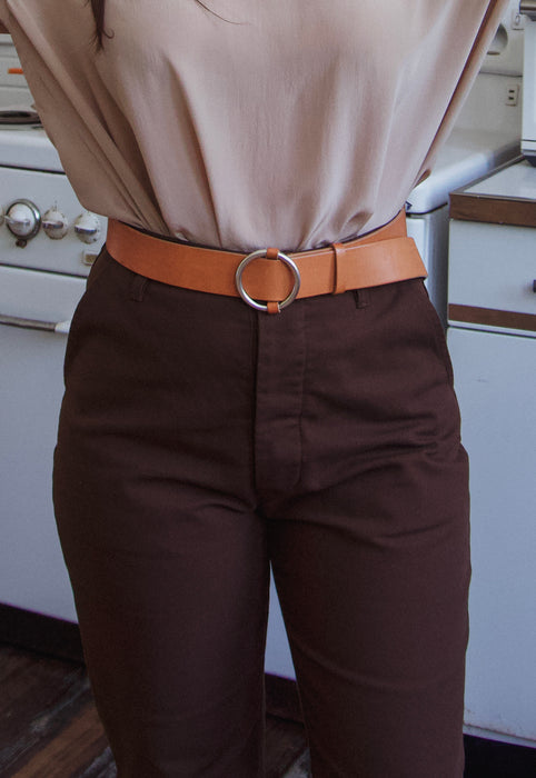 Contemporary Tan Leather Belt