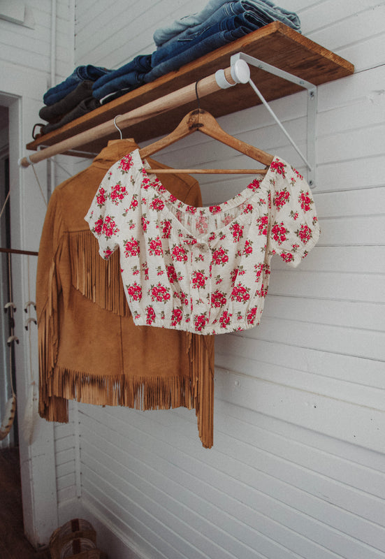 Idylwild Vintage Christie Araujo Country Roses Crop Top