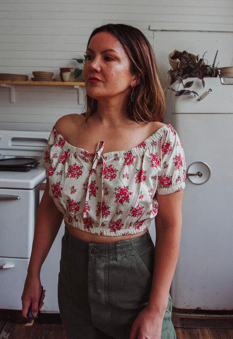 Idylwild Vintage Christie Araujo Country Roses Crop Top