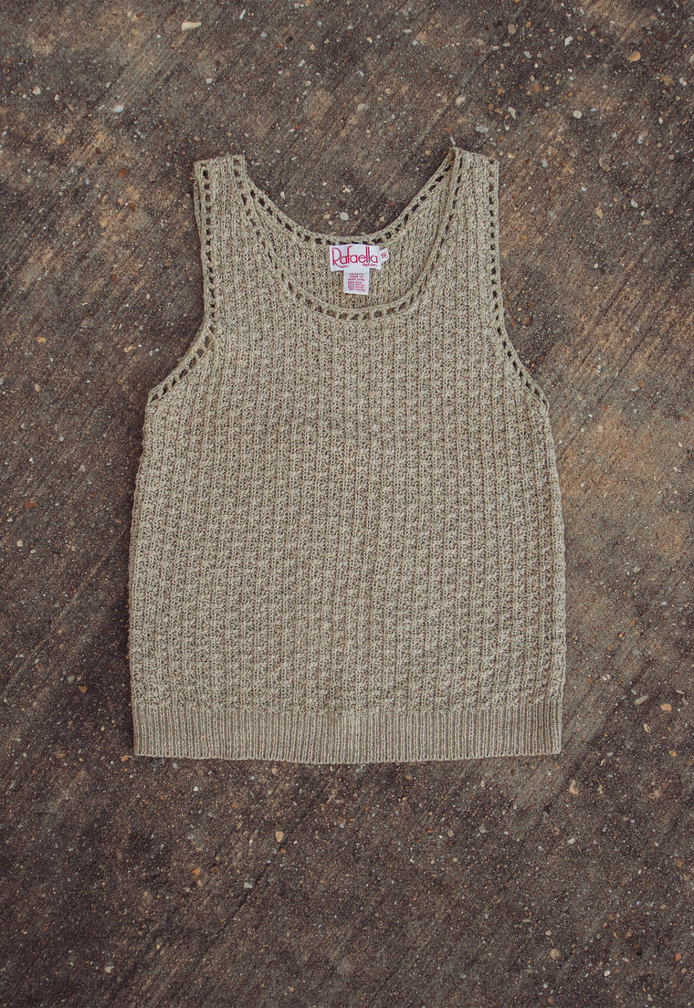 Vintage Sand Silk Blend Knit Tank