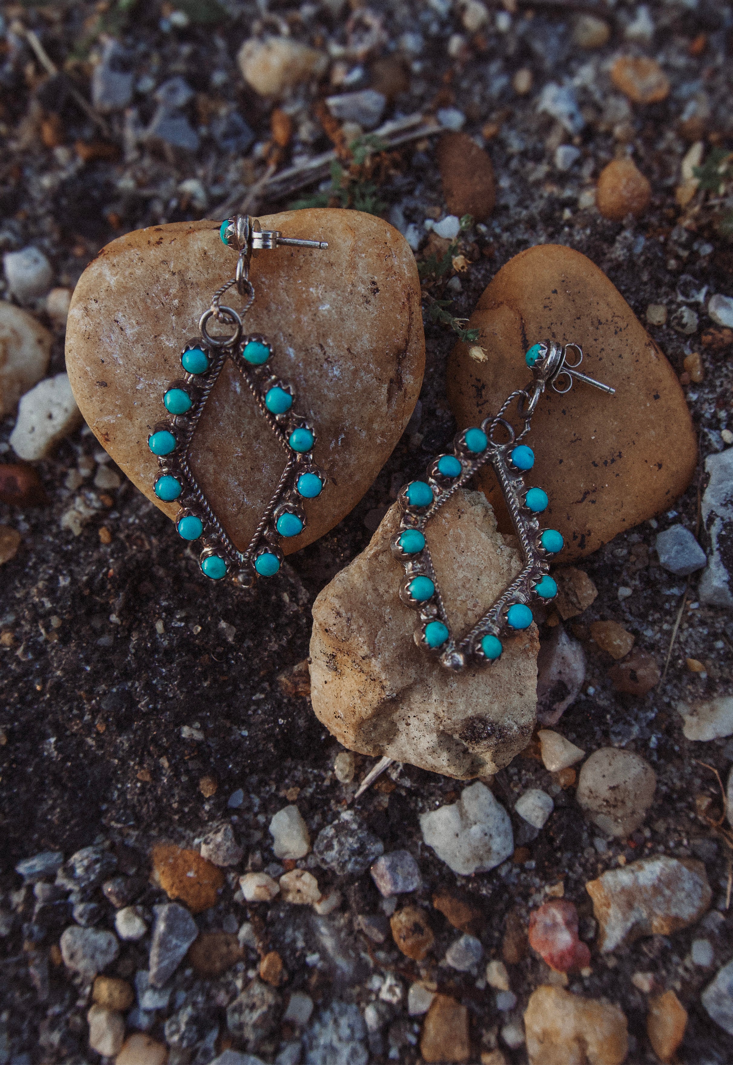 Idylwild Vintage Sterling Silver and Turquoise Chandelier Earrings