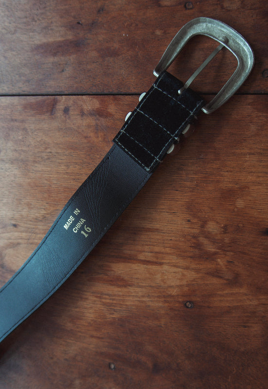 Vintage Black Velvet Western Belt