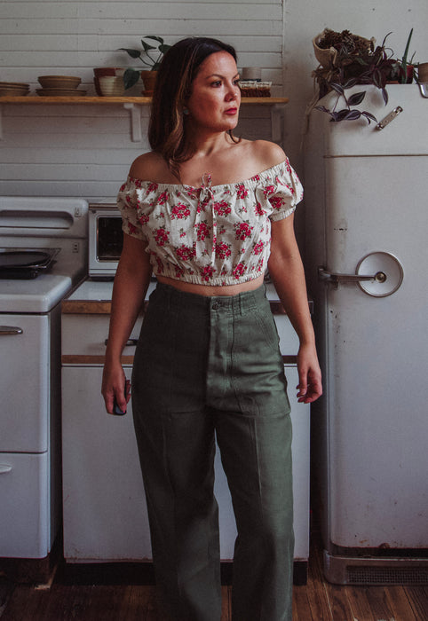 Idylwild Vintage Christie Araujo Country Roses Crop Top