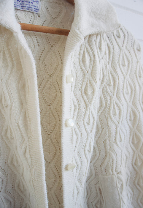 British Vogue Wintuck Knit Cape Cream with Pearl Jelly buttons