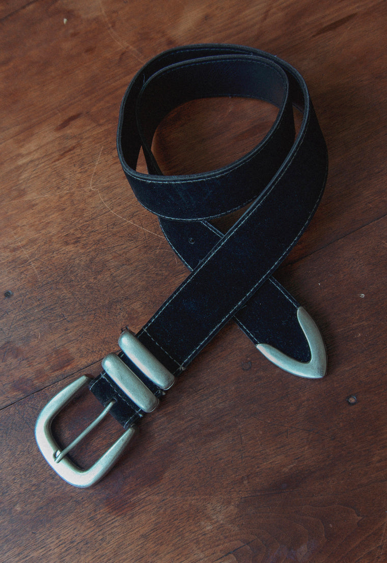 Vintage Black Velvet Western Belt