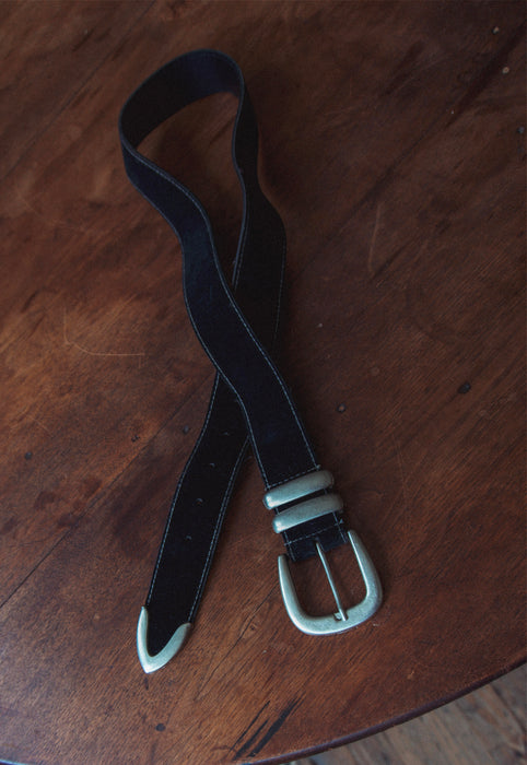 Vintage Black Velvet Western Belt