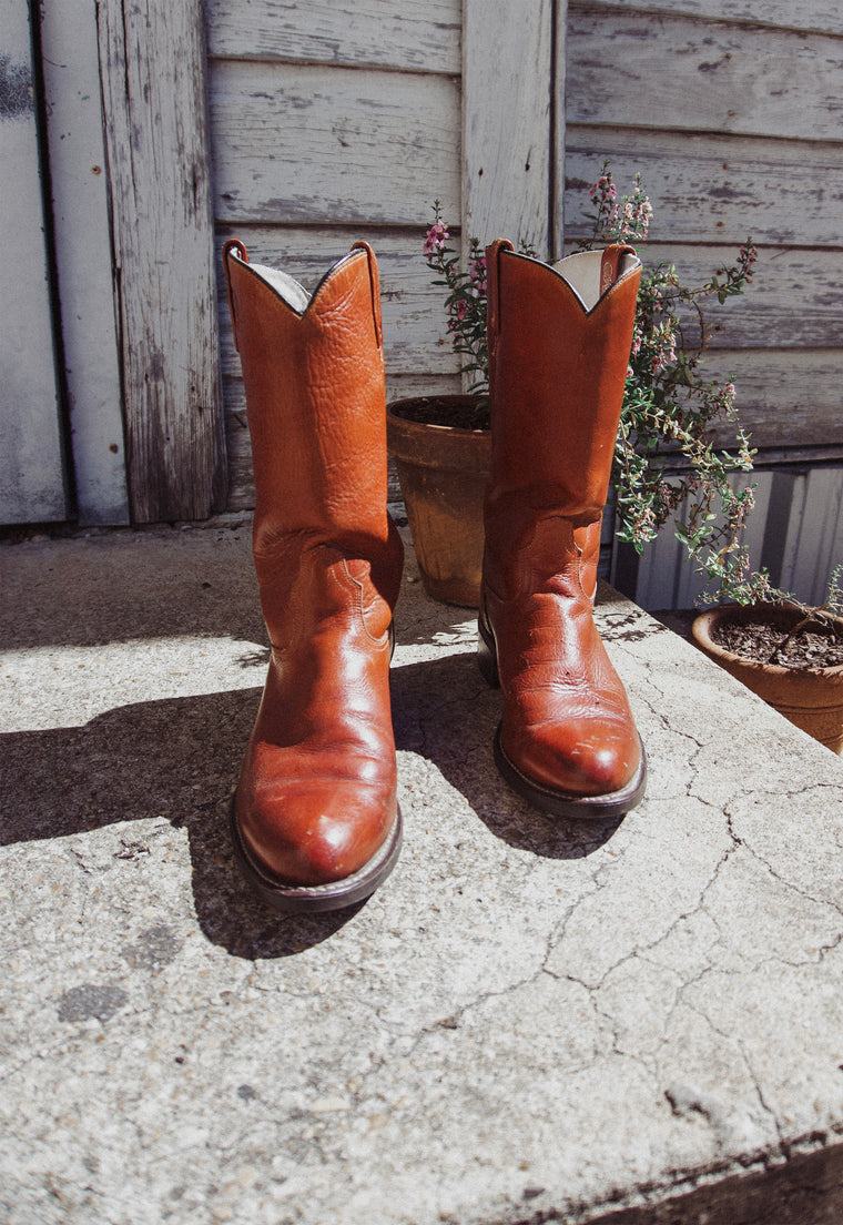 Vintage Cognac Acme Boots Men's Size 10